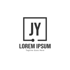 Initial JY logo template with modern frame. Minimalist JY letter logo vector illustration