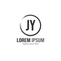 Initial JY logo template with modern frame. Minimalist JY letter logo vector illustration