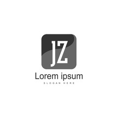 Initial JZ logo template with modern frame. Minimalist JZ letter logo vector illustration