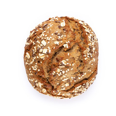 Rye eco breads on the white background.