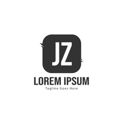 Initial JZ logo template with modern frame. Minimalist JZ letter logo vector illustration
