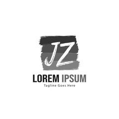 Initial JZ logo template with modern frame. Minimalist JZ letter logo vector illustration
