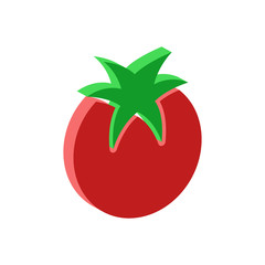 Tomato icon.Isometric and 3D view.	