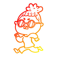 warm gradient line drawing cartoon annoyed woman