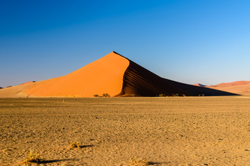 Fototapeta na wymiar Dune 45, estimated to be five million years old, at Soussusvlei, Namib Desert, Namibia