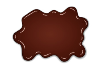 Chocolate sweet splash. chocolate liquid blot isolated white background. Abstract shape dessert spot. 3D realistic design element. Food decoration. Milk, dark chocolate splashing. Vector illustration