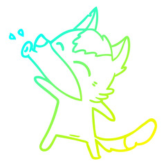 cold gradient line drawing howling wolf cartoon