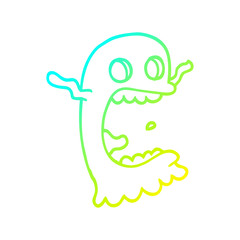 cold gradient line drawing cartoon spooky ghost
