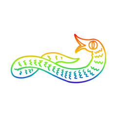 rainbow gradient line drawing cartoon medieval snake