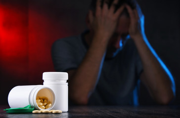 Drugs and the figure of a addicted man