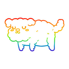 rainbow gradient line drawing cartoon dog