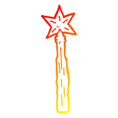 warm gradient line drawing cartoon magic wand