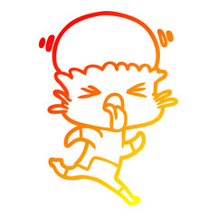 warm gradient line drawing weird cartoon alien