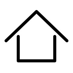 Home sign. Symbol of house. Outline modern design element. Simple black flat vector icon with rounded corners