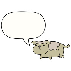 cartoon dog and speech bubble