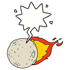 cartoon meteorite and speech bubble