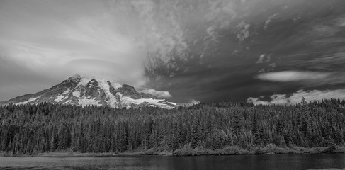 Black and White: Mount Rainier at Reflection Lake