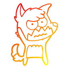 warm gradient line drawing cartoon annoyed fox