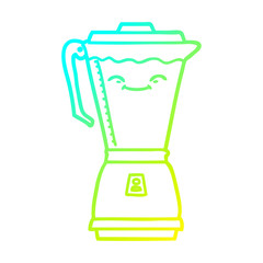 cold gradient line drawing cartoon food processor