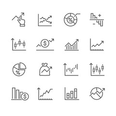 diagram and graphs related vector icons