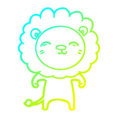 cold gradient line drawing cartoon lion