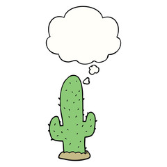 cartoon cactus and thought bubble