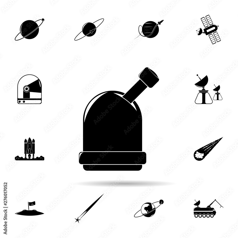 Poster observatory icon. universal set of space for website design and development, app development