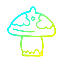 cold gradient line drawing cartoon mushroom