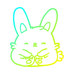 cold gradient line drawing cute bunny rabbit
