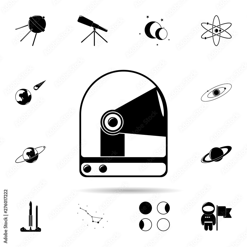 Poster cosmonaut's space suit icon. universal set of space for website design and development, app developm