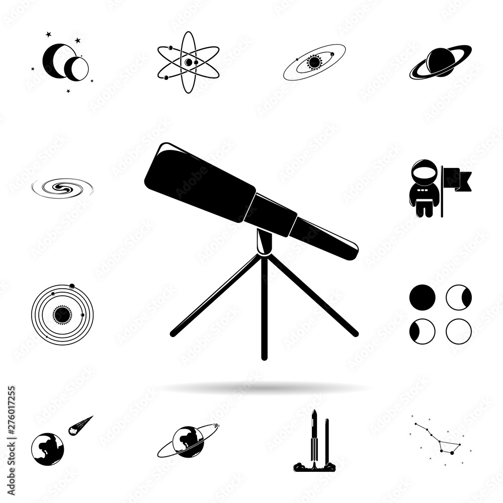 Poster telescope icon. universal set of space for website design and development, app development
