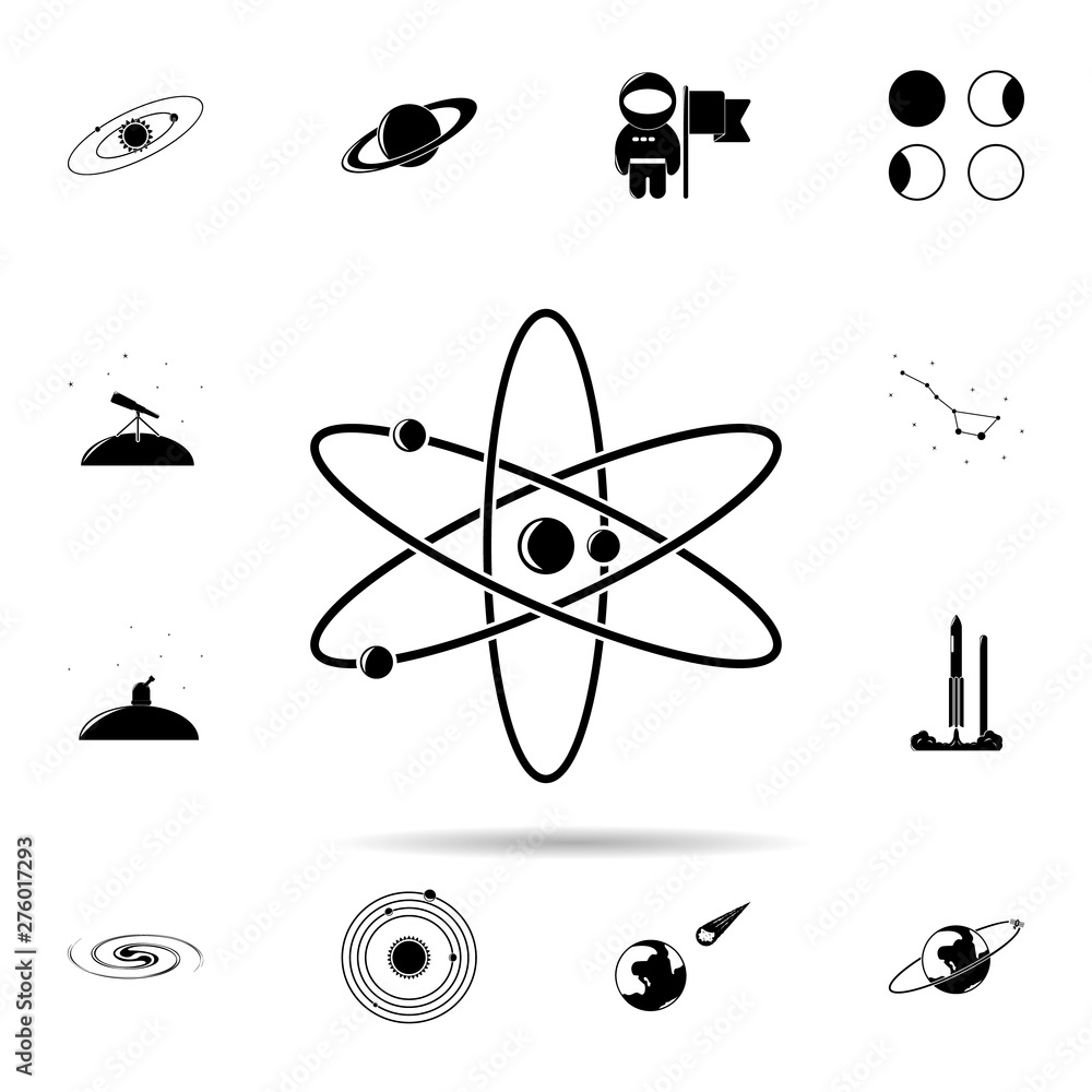 Aufkleber atoms icon. universal set of space for website design and development, app development