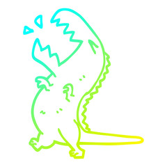 cold gradient line drawing cartoon roaring t rex