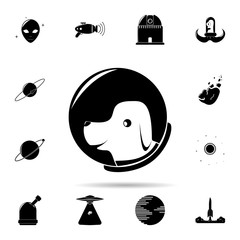 First dog cosmonaut icon. Universal set of space for website design and development, app development - obrazy, fototapety, plakaty