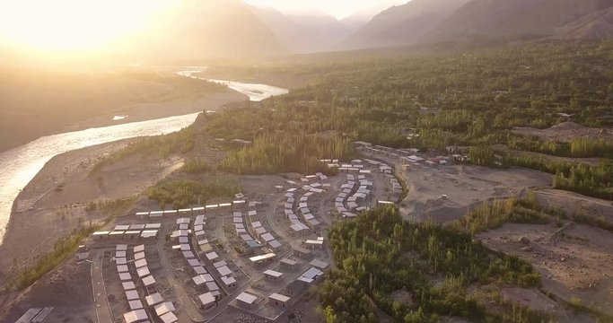 Beautiful drone shot of Gilgit located in northern part of Pakistan.