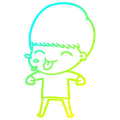 cold gradient line drawing cartoon rude man