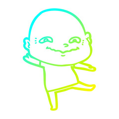 cold gradient line drawing cartoon creepy guy