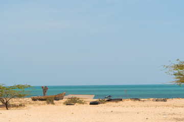 Naklejka premium Landscape of paradise tropical beach, sunrise, sunset shot
