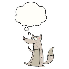 cartoon wolf and thought bubble