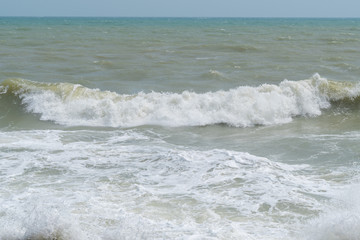 Sun of summer time on sky and sand of beach, landscape