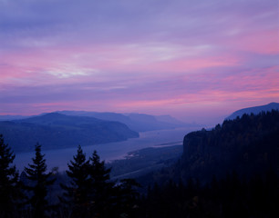 The Columbia Gorge at Sunrise, Taken in Autumn