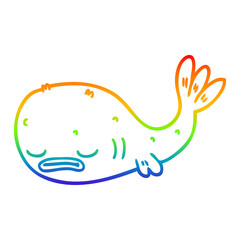 rainbow gradient line drawing cartoon fish