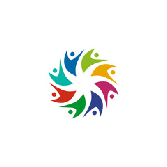 Fototapeta premium Community and network icon logo design vector template