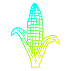 cold gradient line drawing cartoon healthy corn