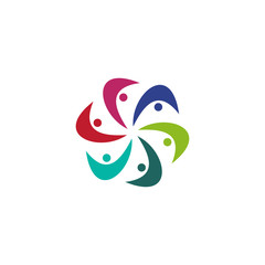 Community and network icon logo design vector template