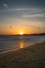 Landscape of paradise tropical beach, sunrise, sunset shot