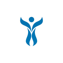 Human character logo design vector template