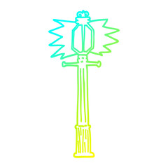 cold gradient line drawing cartoon lamp post