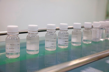 Chemical reagent samples in the lab