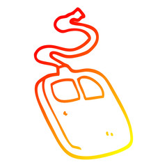 warm gradient line drawing cartoon old computer mouse